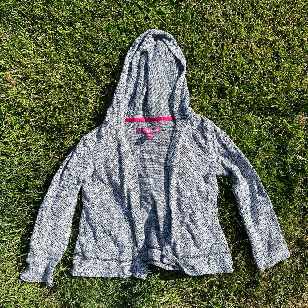 Soft long sleeve cardigan with hood